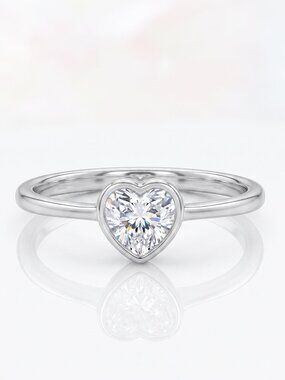 Dainty Heart Ring, 925 Sterling Silver, Size 6 Valentines Anniversary Gift